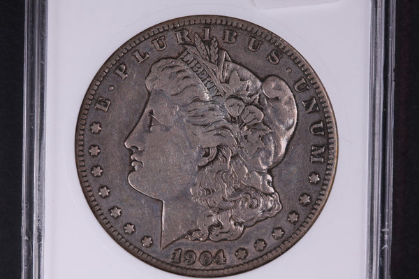 1904-S Morgan Silver Dollar, 'Harder Date' in Series, ANACS VF30. Store #10483