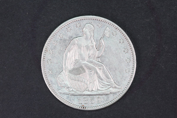 1859-O Seated Liberty Half Dollar. Choice About Uncirculated Coin. Store#10507