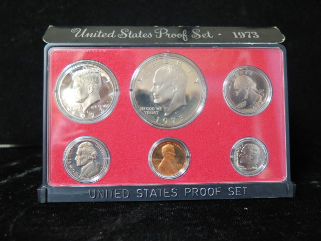 1973 Proof Set, 6 Coin Proof Set, Encased in Original Government Packaging.