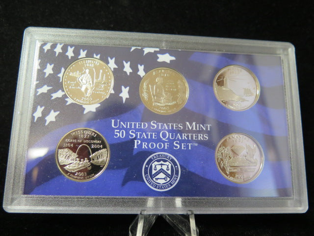 2003 Proof Set, 10 Coin Proof Set, Encased in Original Government Packaging.