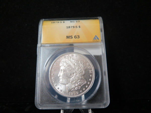 1879-S Morgan Silver Dollar, ANACS Graded MS 63 Choice UNC. Store #03091