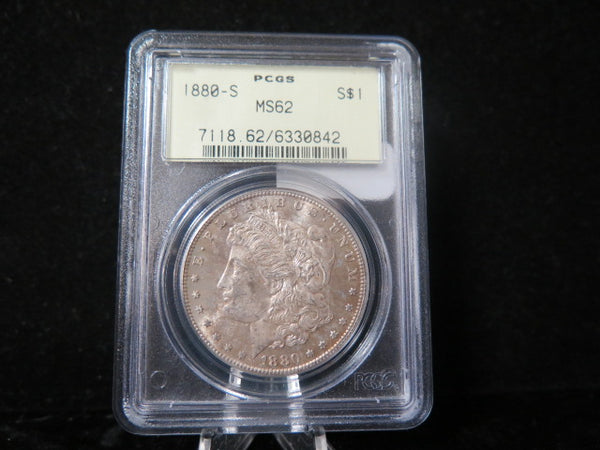 1880-S Morgan Silver Dollar, PCGS Graded MS 62.  Store #03100