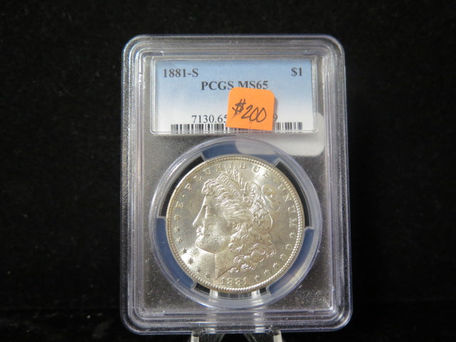 1881-S Morgan Silver Dollar, PCGS Graded MS 65 UNC.  Store