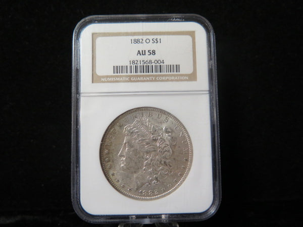 1882-O Morgan Silver Dollar, NGC Graded AU 59 About UNC.  Store #03118