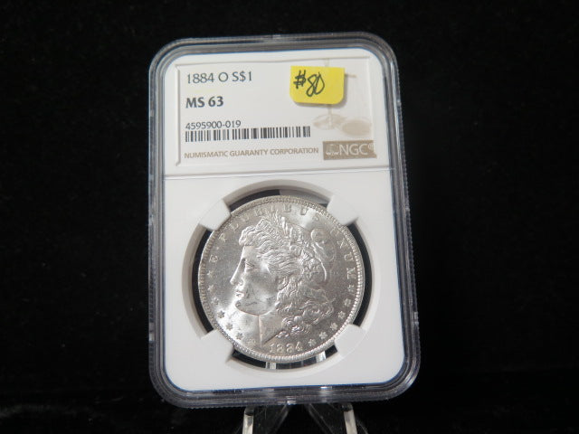 1884-O Morgan Silver Dollar, NGC Graded MS 63 UNC.  Store