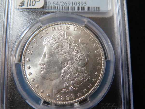 1896 Morgan Silver Dollar, PCGS Graded MS 64 UNC. Store #03195