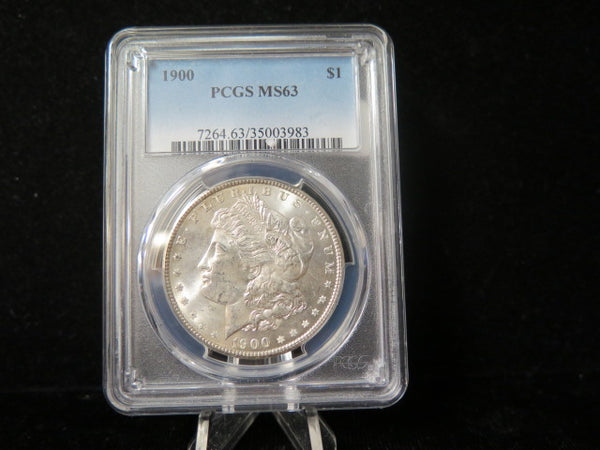 1900 Morgan Silver Dollar, PCGS Graded MS 63 UNC.  Store #03209