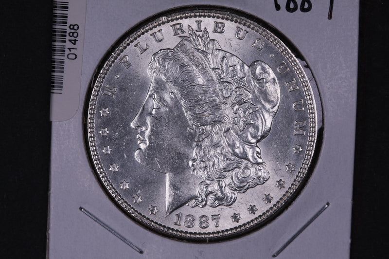 1887 Morgan Silver Dollar, Brilliant UN-Circulated Coin. Store Sale