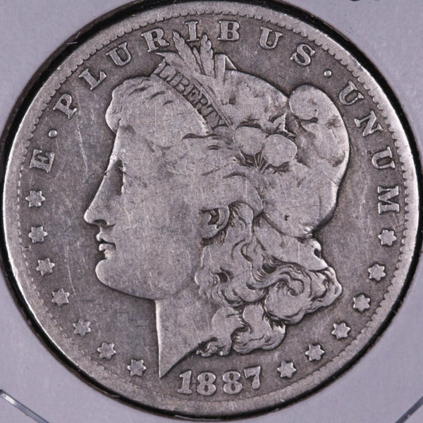 1887-O Morgan Silver Dollar, Very Good Circulated Coin. Store #DR0047