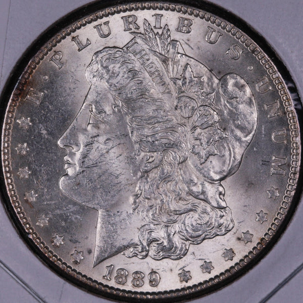 1889 Morgan Silver Dollar, Gem Mint State Uncirculated Coin. Store #DR0242