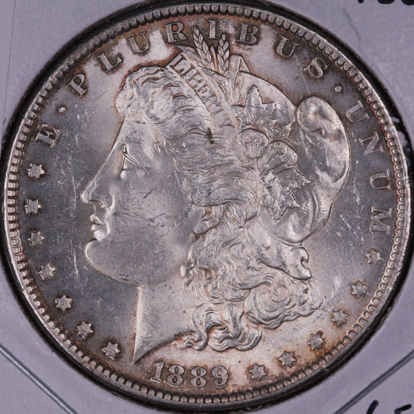 1889 Morgan Silver Dollar, Gem Mint State Uncirculated Coin, Store #DR0322