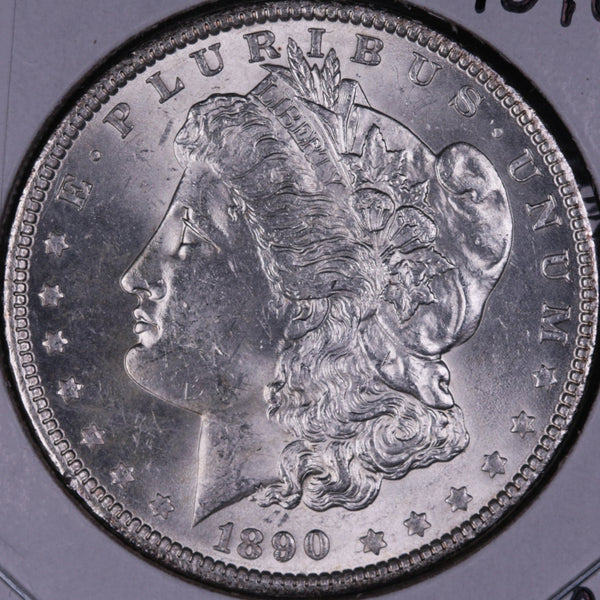 1890 Morgan Silver Dollar, Gem Mint State Uncirculated Coin, Store #DR0332