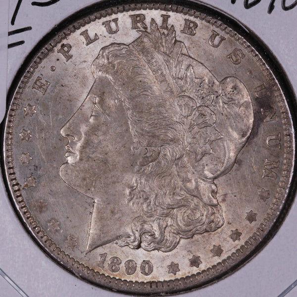 1890 Morgan Silver Dollar, About Uncirculated Coin, Store #DR0334