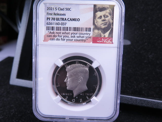 2021-S Proof Kennedy Half Dollar, NGC PF-70, Ultra Cameo, First Release.