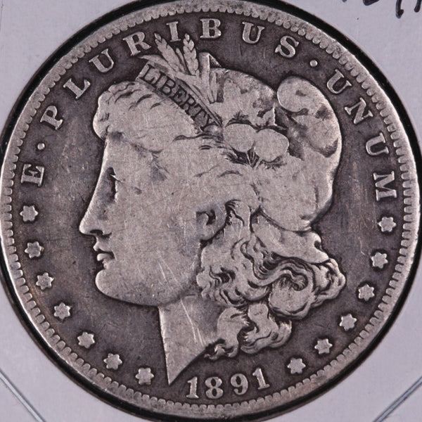 1891-O Morgan Silver Dollar, Very Good Circulated Coin, Store #DR0252