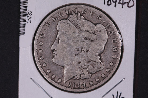 1894-O Morgan Silver Dollar, Good to Very Good Circulated Coins. Store #05782, 81, 80, 79, 78