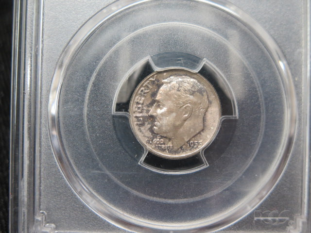 1955 Roosevelt Dime, PCGS MS66. Store