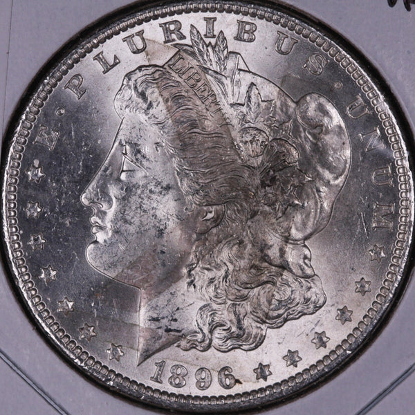 1896 Morgan Silver Dollar, Mint State Uncirculated Coin, Store #DR0083