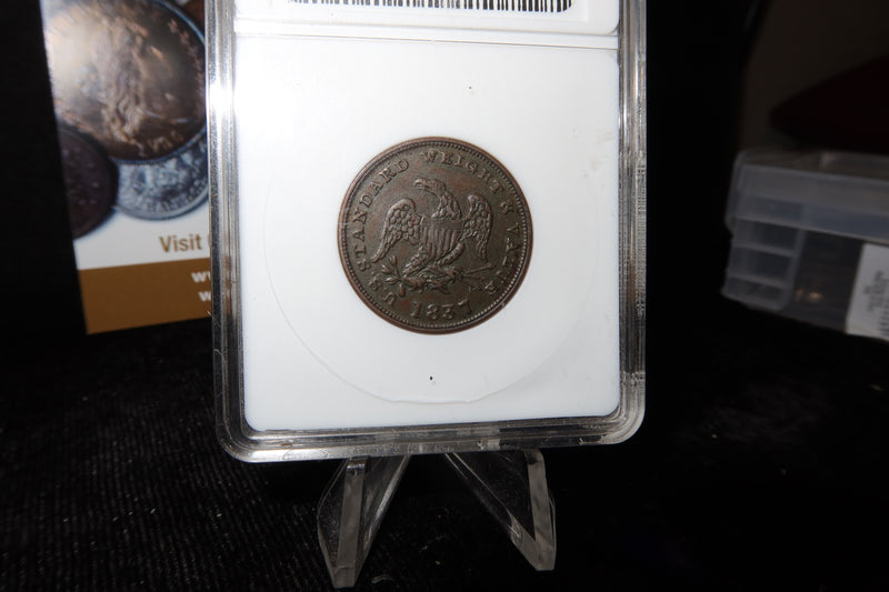 1837 Hard Times HT-73 Token. ANACS AU50. Post-Colonial.