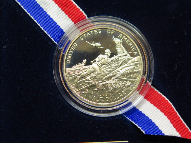 1991-1995-P WWII 50th Clad Anniversary Half Dollar Commemorative, Original Government Package, Store