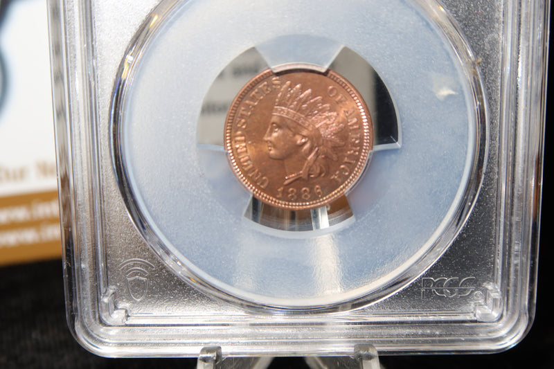 1886 Indian Head Small Cent. Variety I. PCGS Graded PR64 RB. Store