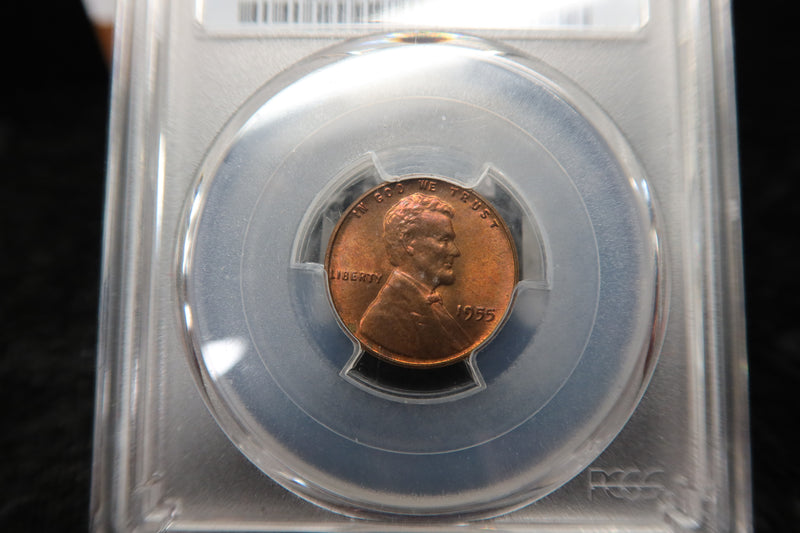 1955 Lincoln Wheat Cent. PCGS Graded MS65 RB. Store