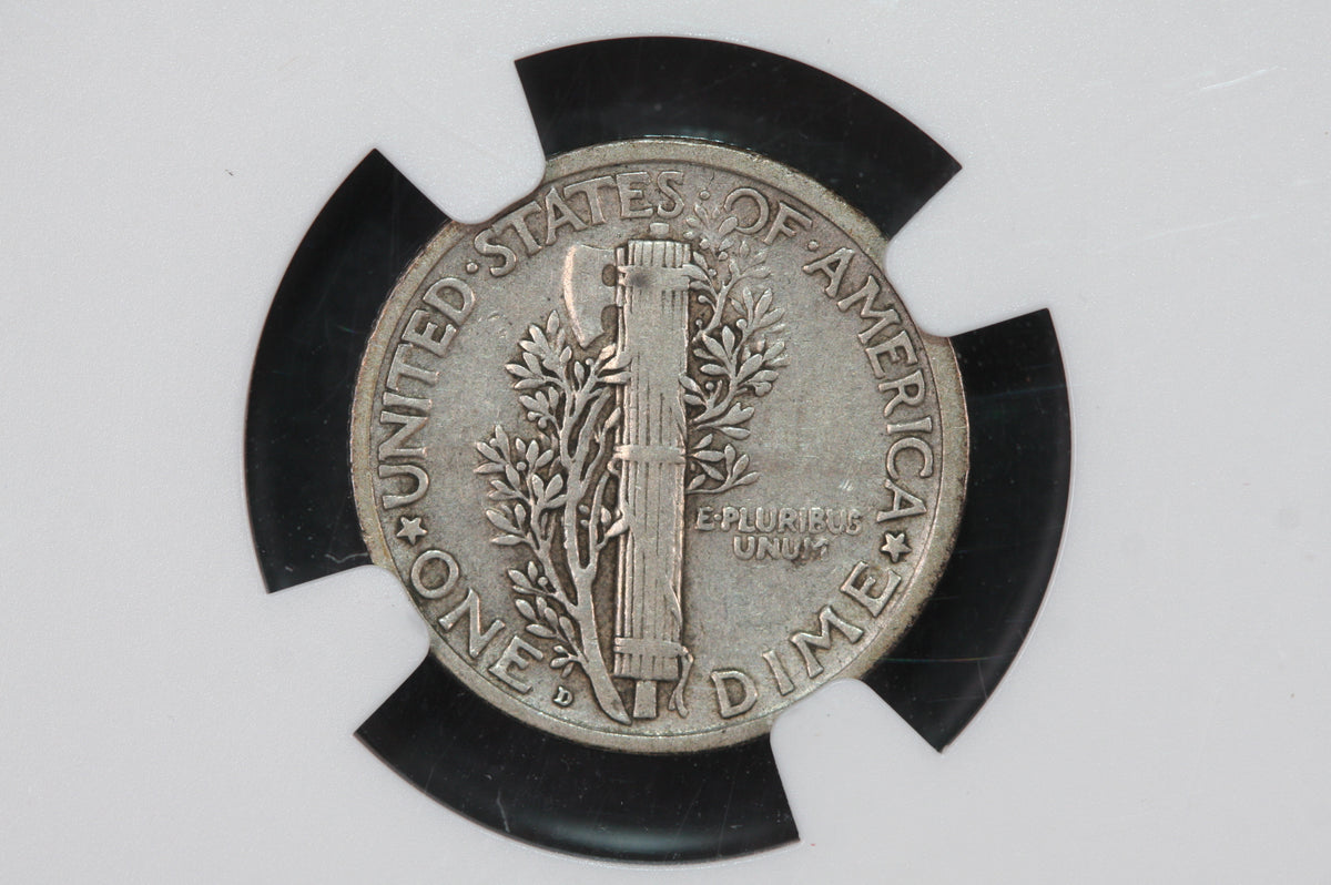 1921-D 10C Mercury Silver Dime, NGC Graded VF-30. Store #06187