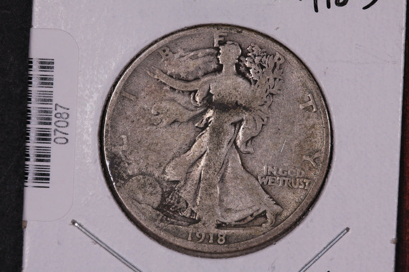 1918-D Walking Liberty Half Dollar.  Circulated Condition. Store