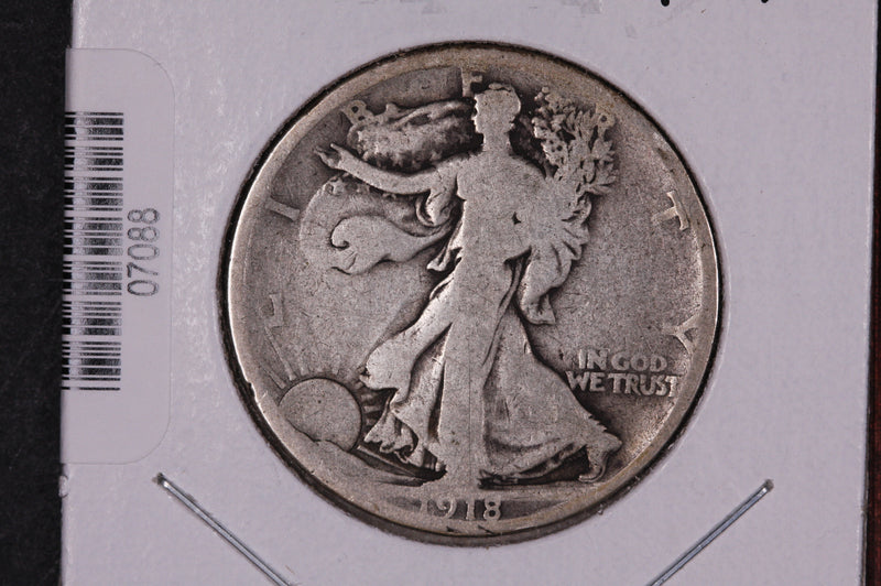 1918-D Walking Liberty Half Dollar.  Circulated Condition. Store