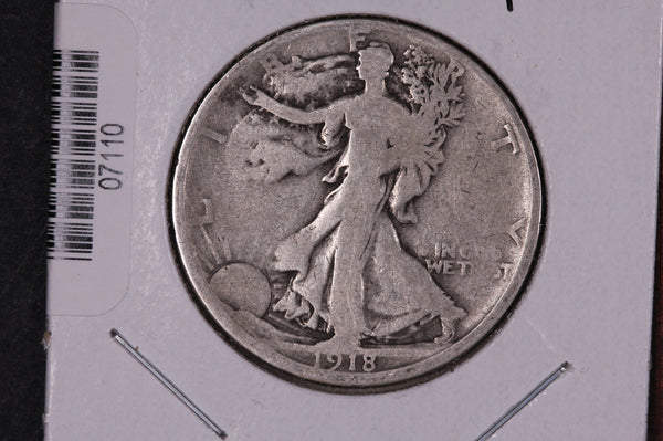 1918-S Walking Liberty Half Dollar.  Circulated Condition. Store #07110