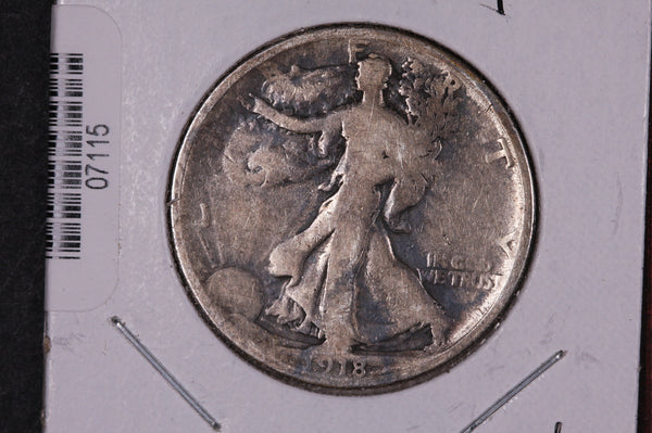 1918-S Walking Liberty Half Dollar.  Circulated Condition. Store #07115