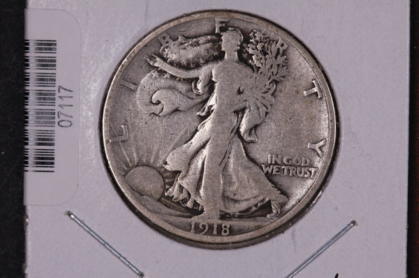 1918-S Walking Liberty Half Dollar.  Circulated Condition. Store #07117