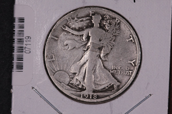 1918-S Walking Liberty Half Dollar.  Circulated Condition. Store #07119