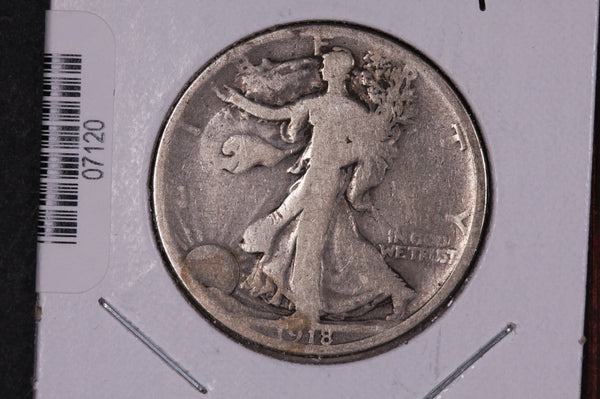 1918-S Walking Liberty Half Dollar.  Circulated Condition. Store #07120