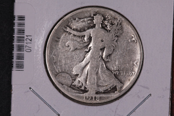 1918-S Walking Liberty Half Dollar.  Circulated Condition. Store #07121