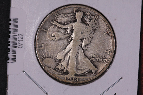 1918-S Walking Liberty Half Dollar.  Circulated Condition. Store #07122