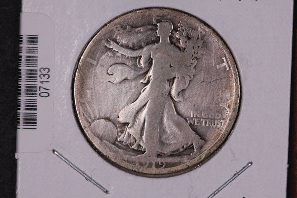 1919-D Walking Liberty Half Dollar.  Circulated Condition. Store #07133