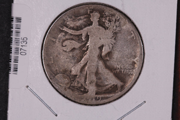 1919-D Walking Liberty Half Dollar.  Circulated Condition. Store #07135