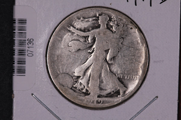 1919-D Walking Liberty Half Dollar.  Circulated Condition. Store #07136