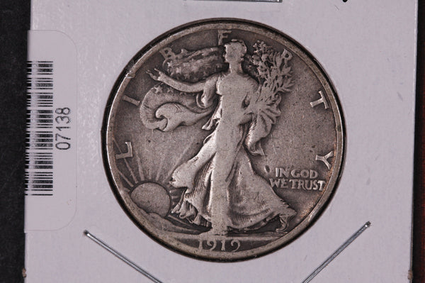 1919-S Walking Liberty Half Dollar.  Circulated Condition. Store #07138