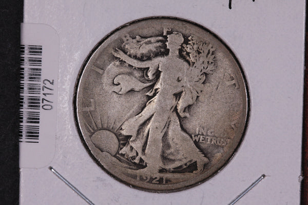 1921-S Walking Liberty Half Dollar.  Circulated Condition. Store #07172