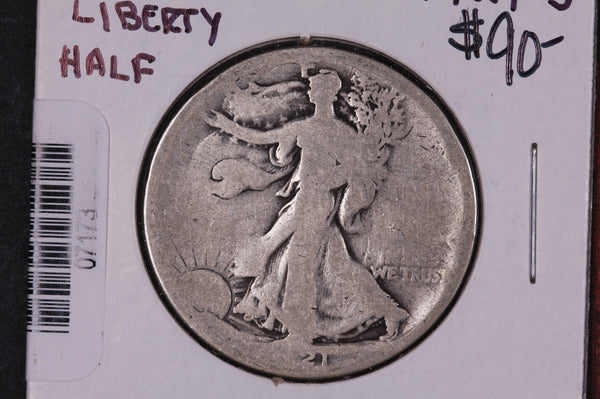 1921-S Walking Liberty Half Dollar.  Circulated Condition. Store #07173