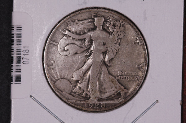 1928-S Walking Liberty Half Dollar.  Circulated Condition. Store #07181