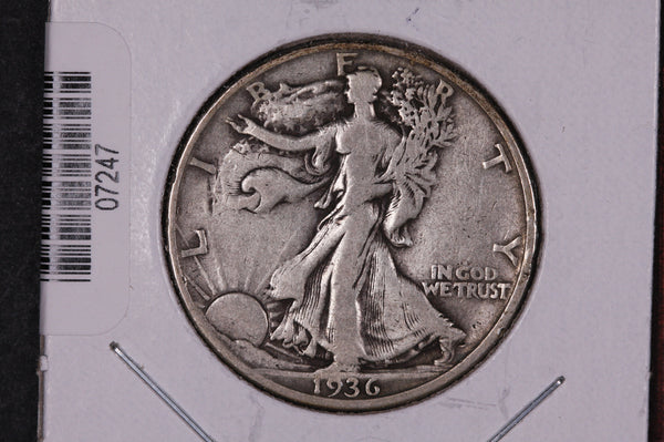 1936-D Walking Liberty Half Dollar.  Circulated Condition. Store #07247